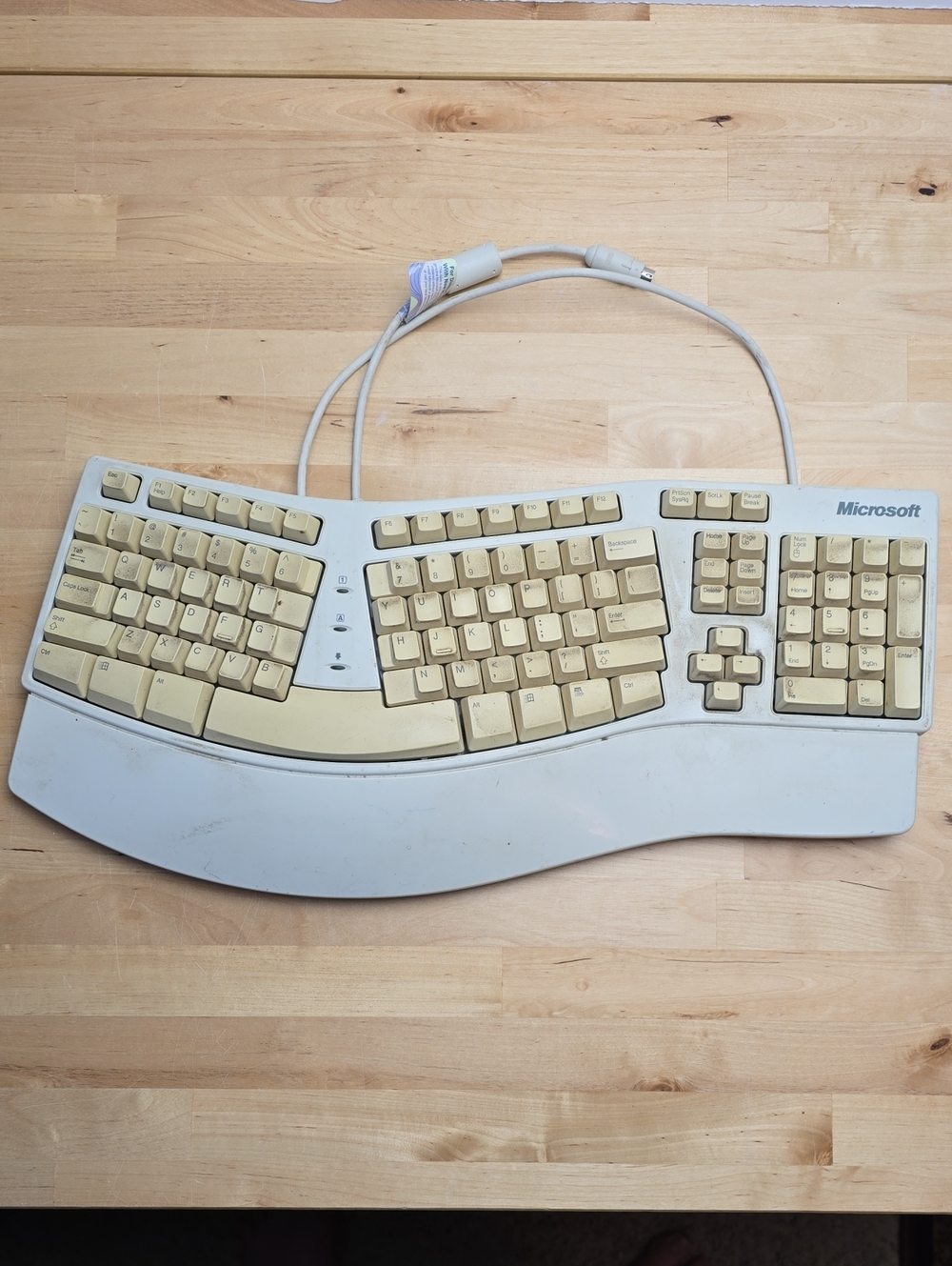Vintage 90s Microsoft Natural Ergonomic PS2 Keyboard Elite Model E06401PS2